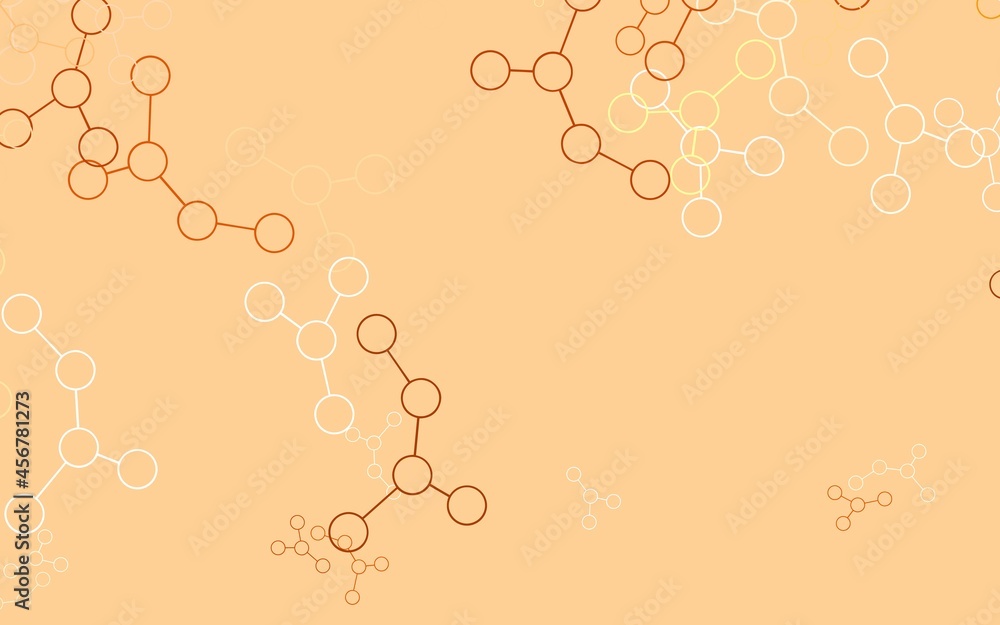 Poster light orange vector texture with artificial intelligence concept.