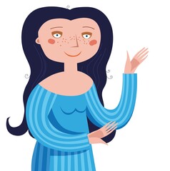 Beautiful smiling woman on a white background