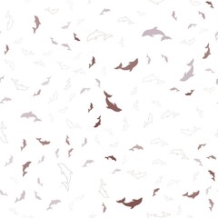 Light Purple, Pink vector seamless backdrop with ocean dolphins.