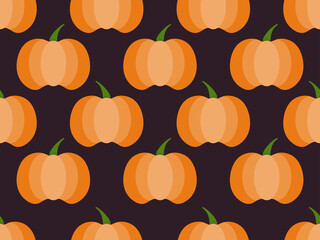 Pumpkins seamless pattern. Autumn background with pumpkins, beautiful design for Halloween and Thanksgiving. Design for wrapping paper, banners, posters and advertising materials. Vector illustration