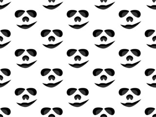 Scary face seamless pattern. Spooky halloween face with evil scary eyes. Ghost mask. Festive background design for banners and posters, wrapping paper and promotional items. Vector illustration