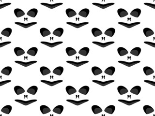 Scary face seamless pattern. Spooky halloween face with evil scary eyes. Ghost mask. Festive background design for banners and posters, wrapping paper and promotional items. Vector illustration