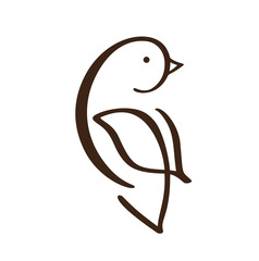 Hand Drawn calligraphy dove bird brush line. Flying pigeon logo. Black and white vector illustration. Concept for icon card, banner poster, flyer