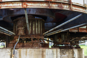 Old rusty equipment of the oil and gas industry.