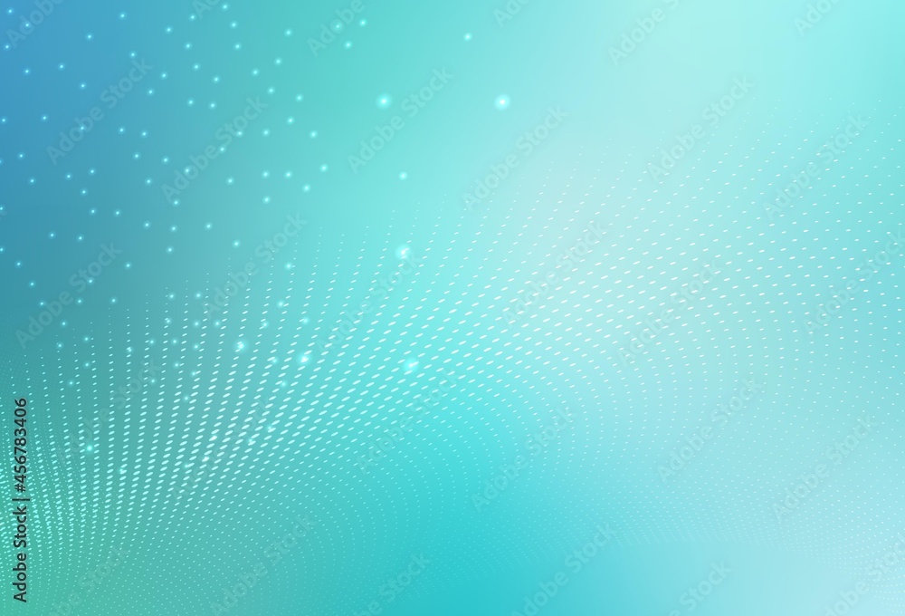 Poster light green vector blurred bubbles on abstract background with colorful gradient.