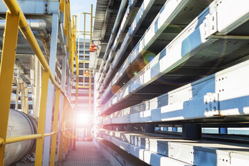 Ways for workers during the working process at a chemical plant.