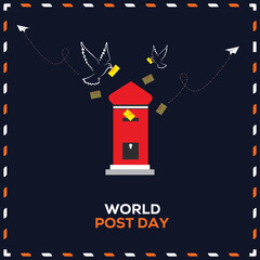 World post day concept. October 9 Template for background, banner, card, poster.