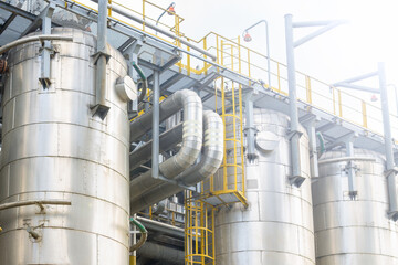 Adsorber columns at a liquefied gas production plant. Technological equipment.