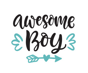 Awesome Boy hand lettering