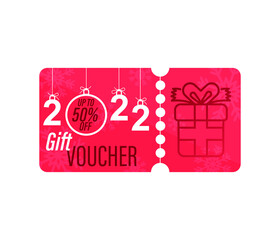 Christmas Gift Certificate Coupon discount. Gift card template for Merry Christmas. Shopping concept. vector illustration
