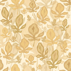 Flying autumn leaves seamless pattern. Dry leaves of different shades