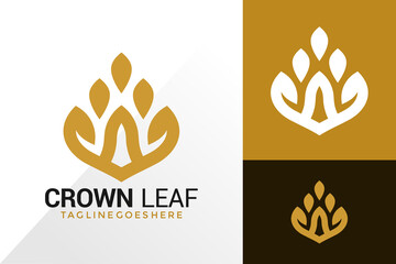 Crown Leaf Logo Design, Creative Logos Designs Concept for Template
