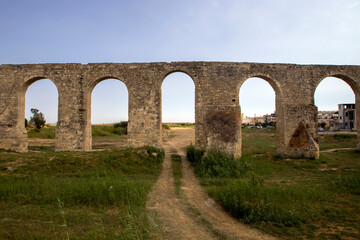 The 18th century Kamares Aqueduct in Larnaca, Cyprus