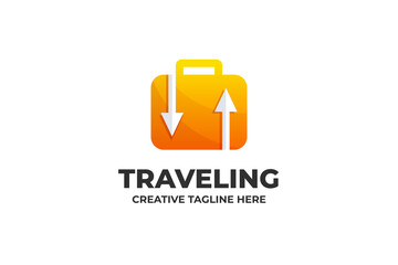 Traveling Suitcase Trip Gradient Logo