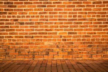 Grunge  image of Solid brick wall and floor for background