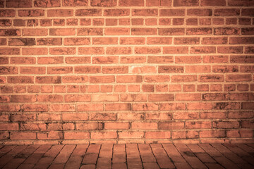 Grunge  image of Solid brick wall and floor for background