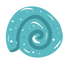 Seashell flat vector illustration. Isolated object on white background. Good for poster, icon, design element, party invitation, sticker, card, gift.