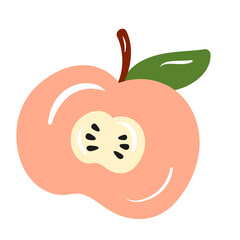 Fruit flat vector illustration. Isolated object on white background. Good for poster, icon, design element, party invitation, sticker, card, gift.