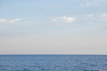 Blue smooth surface of the Black Sea. Minimalistic landscape.