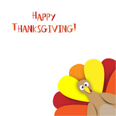 Illustration of turkey on a white backround. Thanksgiving day.