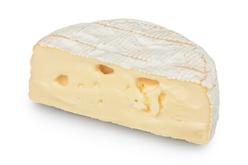 Camembert cheese isolated on white background with clipping path and full depth of field