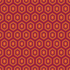 Seamless pattern. Hexagons ornament. Tiles background. Hexahedrons wallpaper. Ethnic motif. Geometrical backdrop. Digital paper. Mosaic textile print. Geometric web designing. Vector artwork