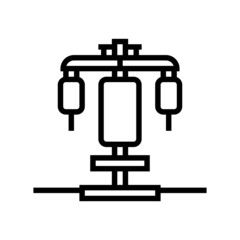fitness station line icon vector. fitness station sign. isolated contour symbol black illustration