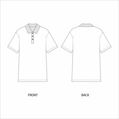 t shirt template. Polo shirt sketch, vector. Polo shirt template design.