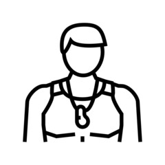 trainer athlete man line icon vector. trainer athlete man sign. isolated contour symbol black illustration