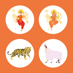 four navratri sacred idols