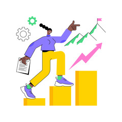 Business leadership abstract concept vector illustration. Company management, goal achievement, take action, tackling competition, inspiration, high performance, solving problems abstract metaphor.