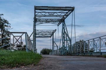 Lift bridge in vilage of Jezioro, Poland.