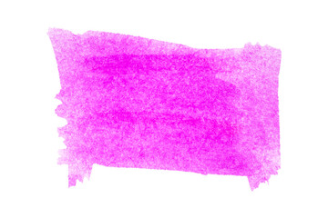 Fototapeta premium Pink rectangular stain of watercolor paint isolated on white. Background for text. Illustration