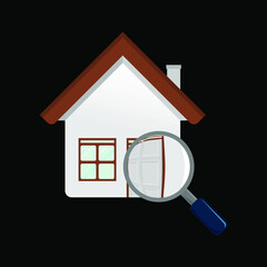 Search home vector design illustration. Search home modern symbol for graphic and web design. Search house logo vector. Search home simple sign for logo, web, template, app, UI.
