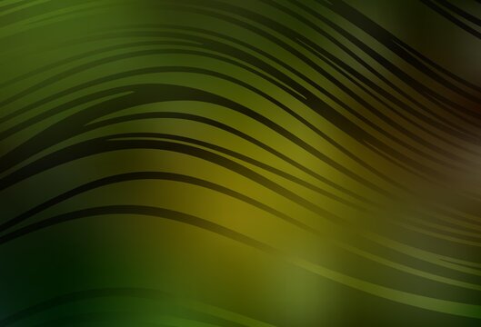 Dark Green, Yellow vector pattern with wry lines.