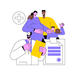 Family doctor abstract concept vector illustration. Visit your doctor, medical family practice, primary healthcare provider, general practitioner, physician service, insurance abstract metaphor.