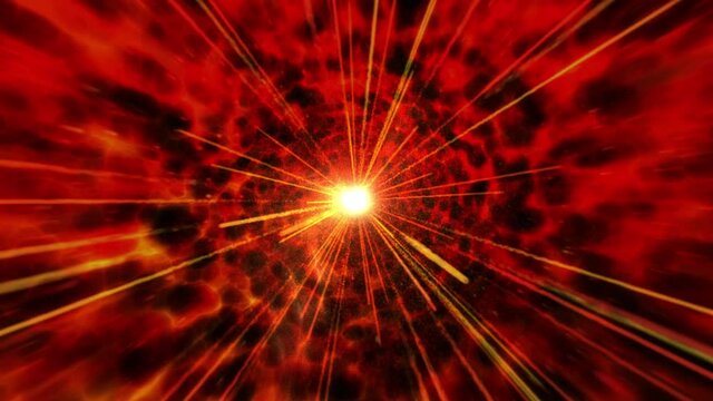 Hyperspace Drive or Warping Towards the Sun Through a Red Fiery Tunnel (LOOP)