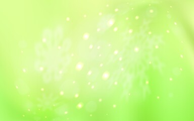 Fototapeta na wymiar Light Green, Yellow vector template with ice snowflakes.
