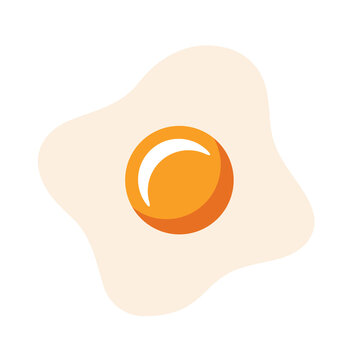 recommend clip art: One fried egg icon, omelet symbol, breakfast sign