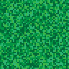 Pixel grass texture background, green retro square grass pattern