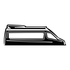 Van car icon, vehicle logo company vector template illustration.