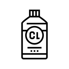 bleach chemical liquid line icon vector. bleach chemical liquid sign. isolated contour symbol black illustration