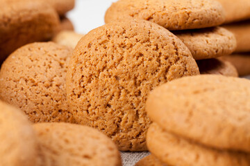 cookies baked with oatmeal and wheat flour