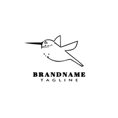 bird logo cartoon icon design template black isolated vector