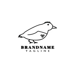 bird logo cartoon icon design template black isolated vector illustration