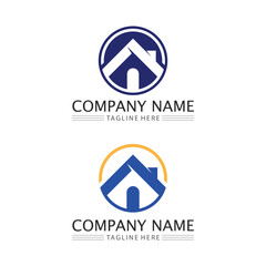 Real estate house and home buildings vector logo icons template