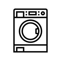 laundry machine line icon vector. laundry machine sign. isolated contour symbol black illustration