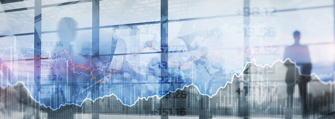 Stock online trading data market financial. Mixed Media concept