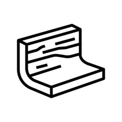 steel metal profile line icon vector. steel metal profile sign. isolated contour symbol black illustration