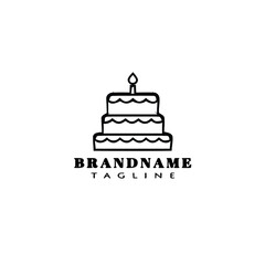 cake logo design template icon black isolated vector illustration